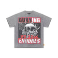 FIRST ROW Burning Flames Cropped Graphic T-Shirt