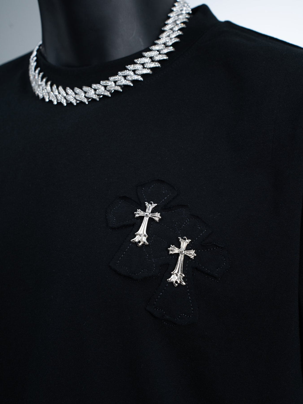 Chrome Hearts Slogan Cross Graphic T-Shirt